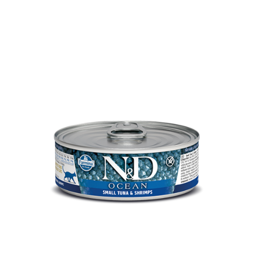 N&D GATOS FELINE WET OCEAN ATUM E CAMARAO 80G