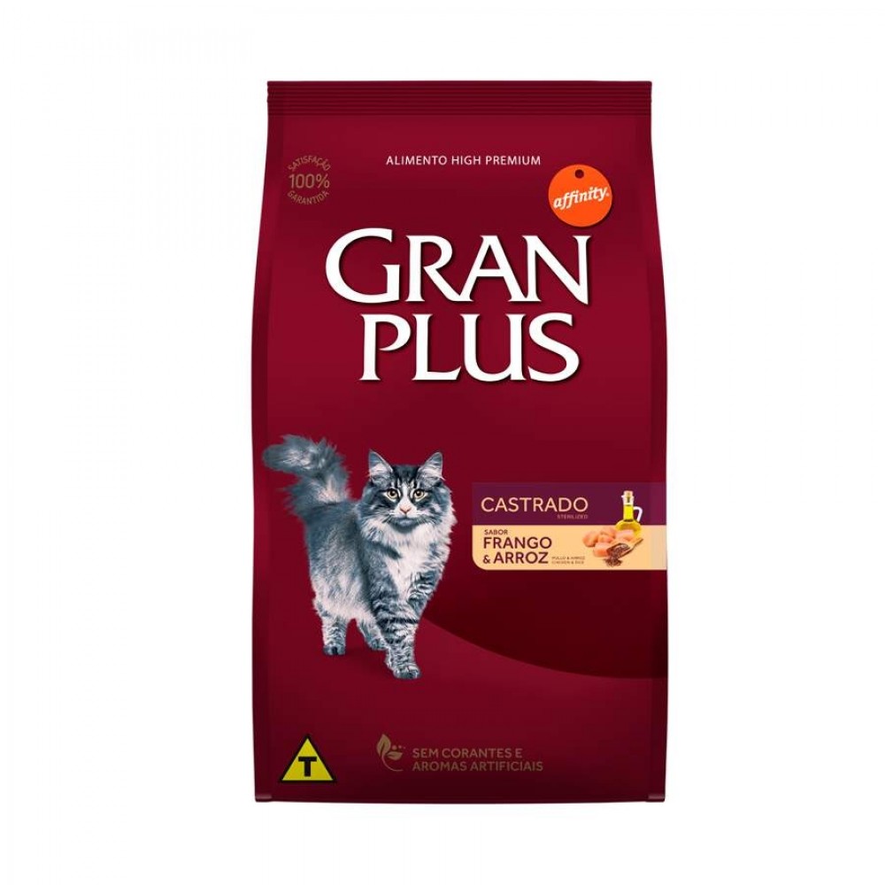 GRANPLUS GATO CASTRADO FRANGO E ARROZ 10,1KG IND