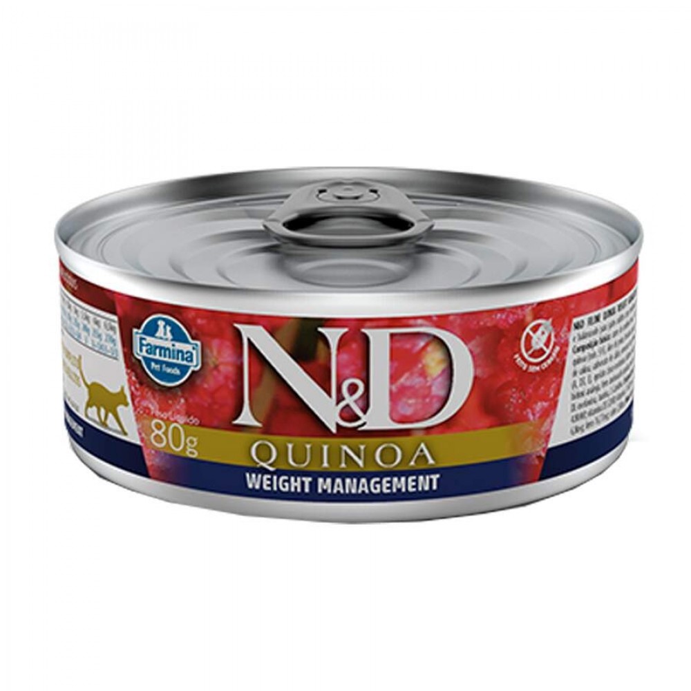 N&D GATOS FELINE WET QUINOA WEIGHT MANAGEMENT 80G