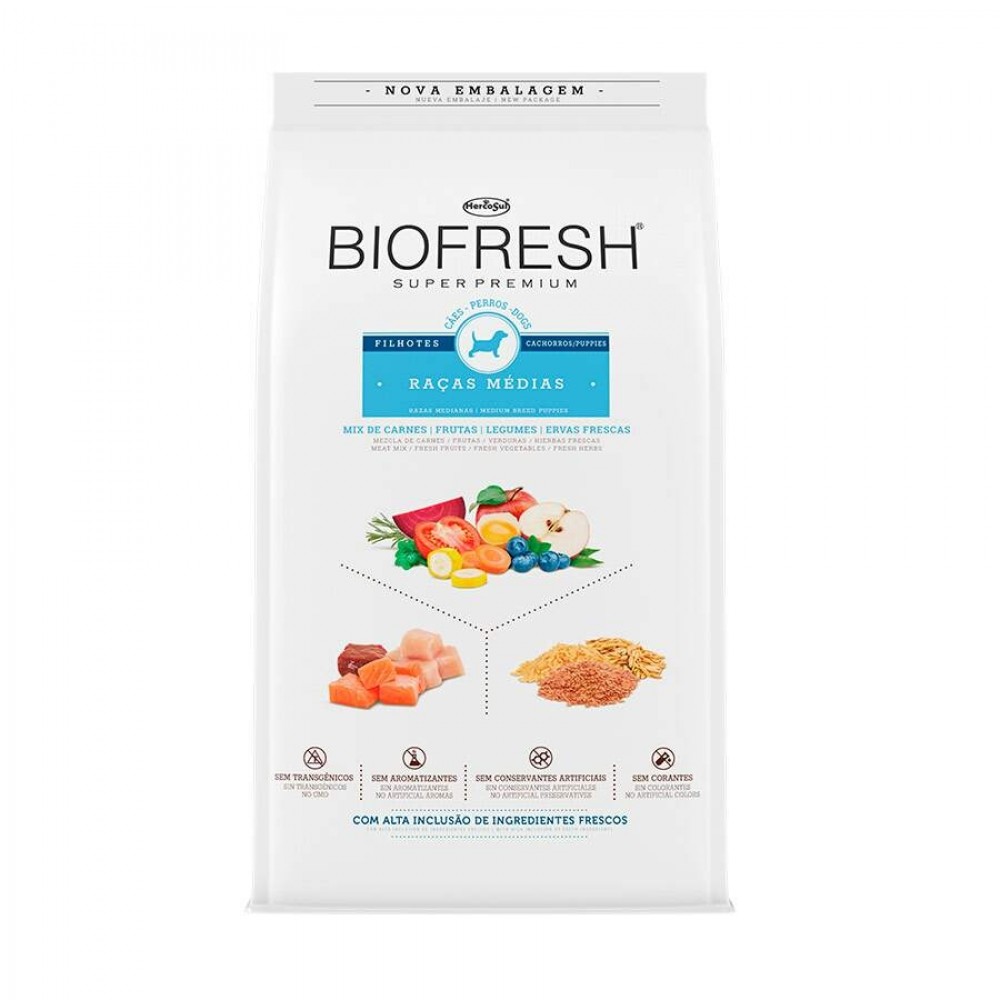 BIOFRESH FILHOTE RAÇAS MÉDIAS MIX DE CARNES 15KG
