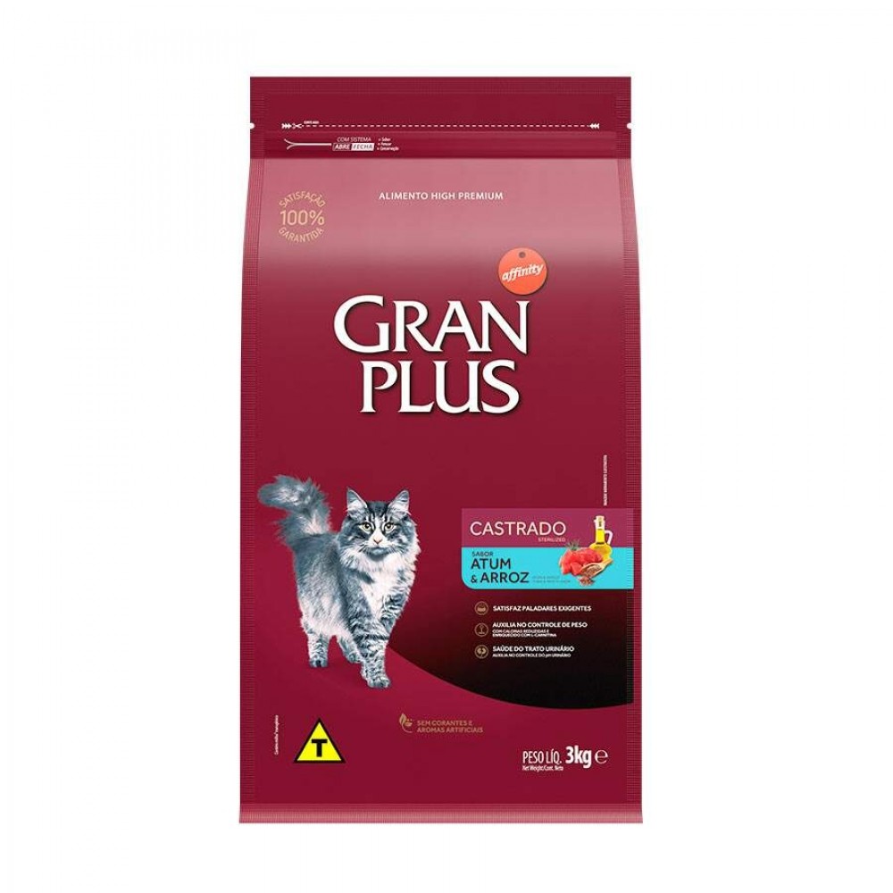 GRANPLUS GATO CASTRADO ATUM E ARROZ 3KG