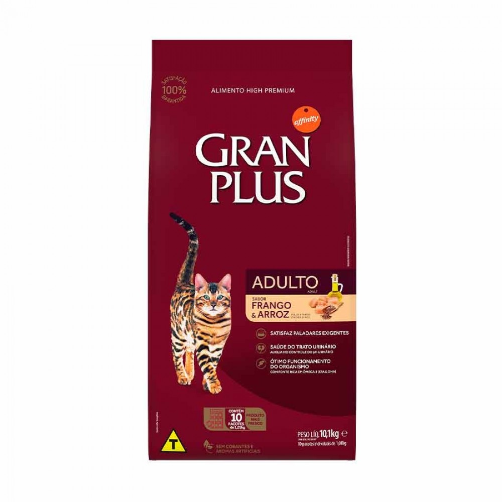 GRANPLUS GATO ADULTO FRANGO E ARROZ 10,1KG IND