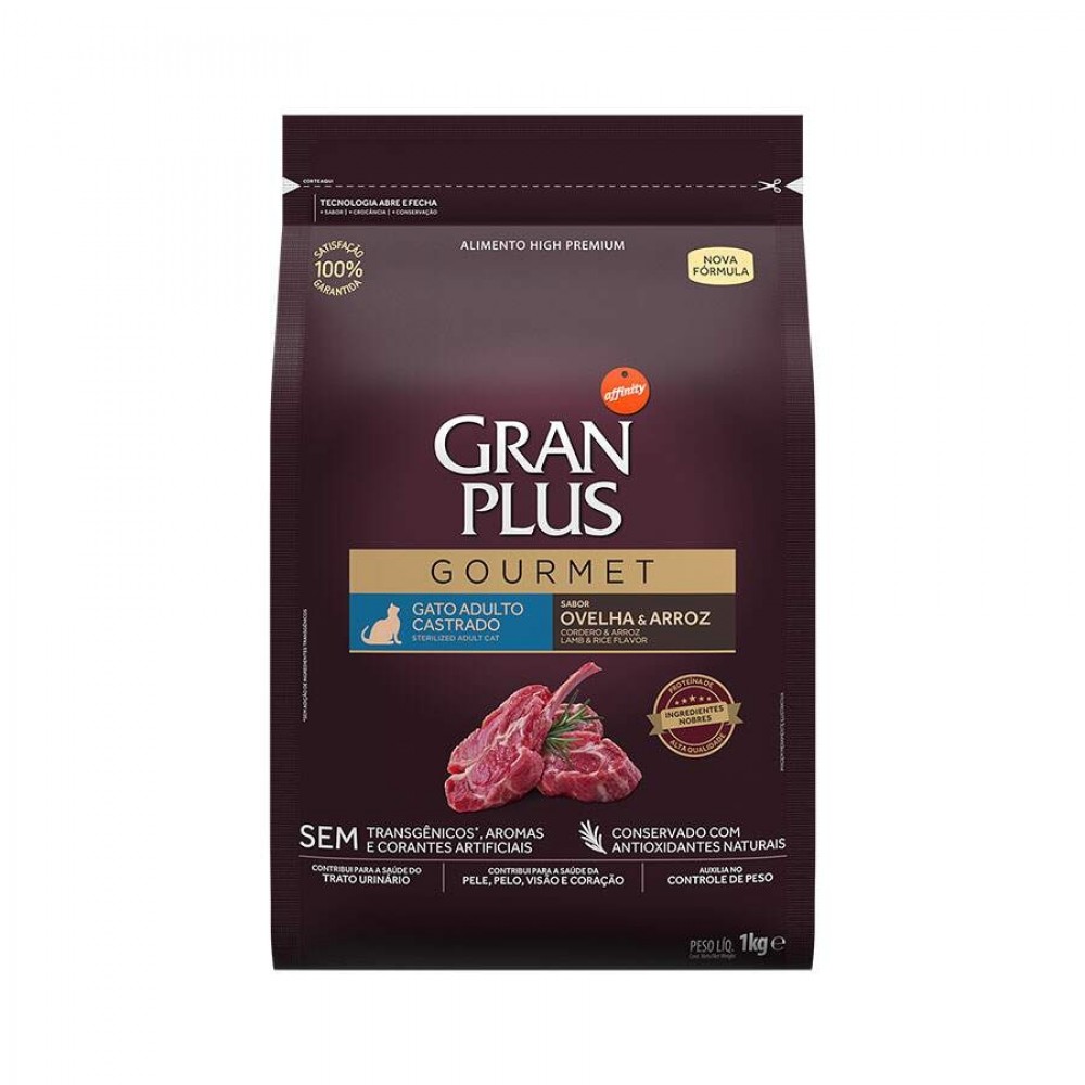 GRANPLUS GATO GOURMET CASTRADO OVELHA 1KG