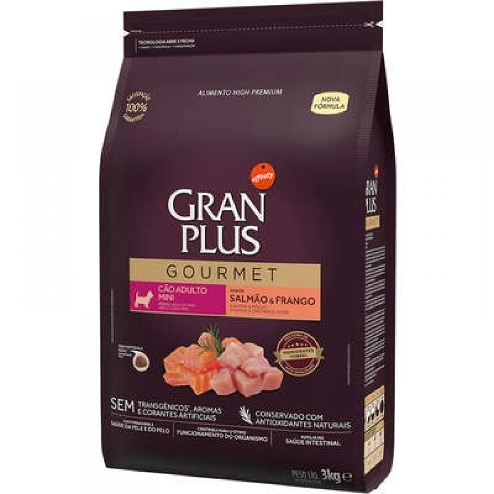 GRANPLUS CÃES ADULTO MINI GOURMET SALMAO E FRANGO 3KG