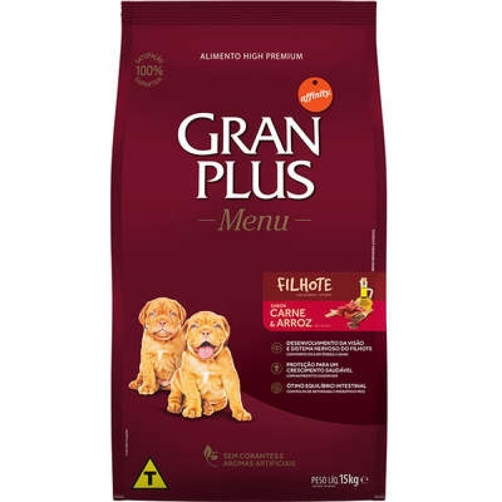 GRANPLUS CÃES FILHOTE CARNE ARROZ 15KG