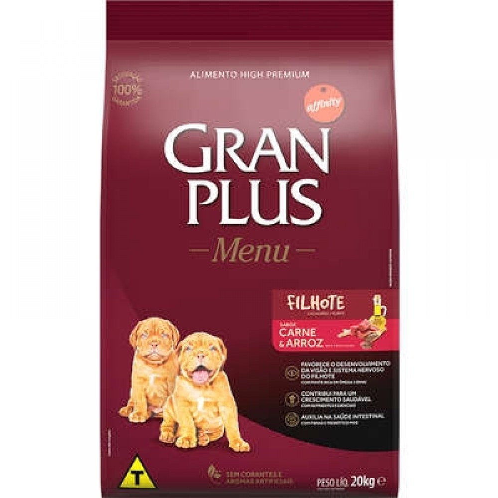 GRANPLUS CÃES FILHOTE CARNE ARROZ 20KG