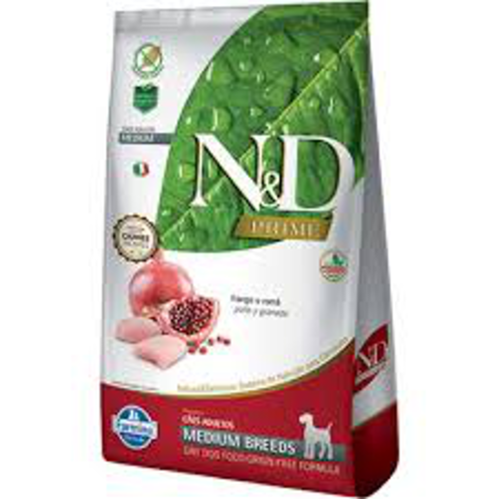 N&D CÃES PRIME FRANGO E ROMÃ ADULTO MEDIUM 2,5KG