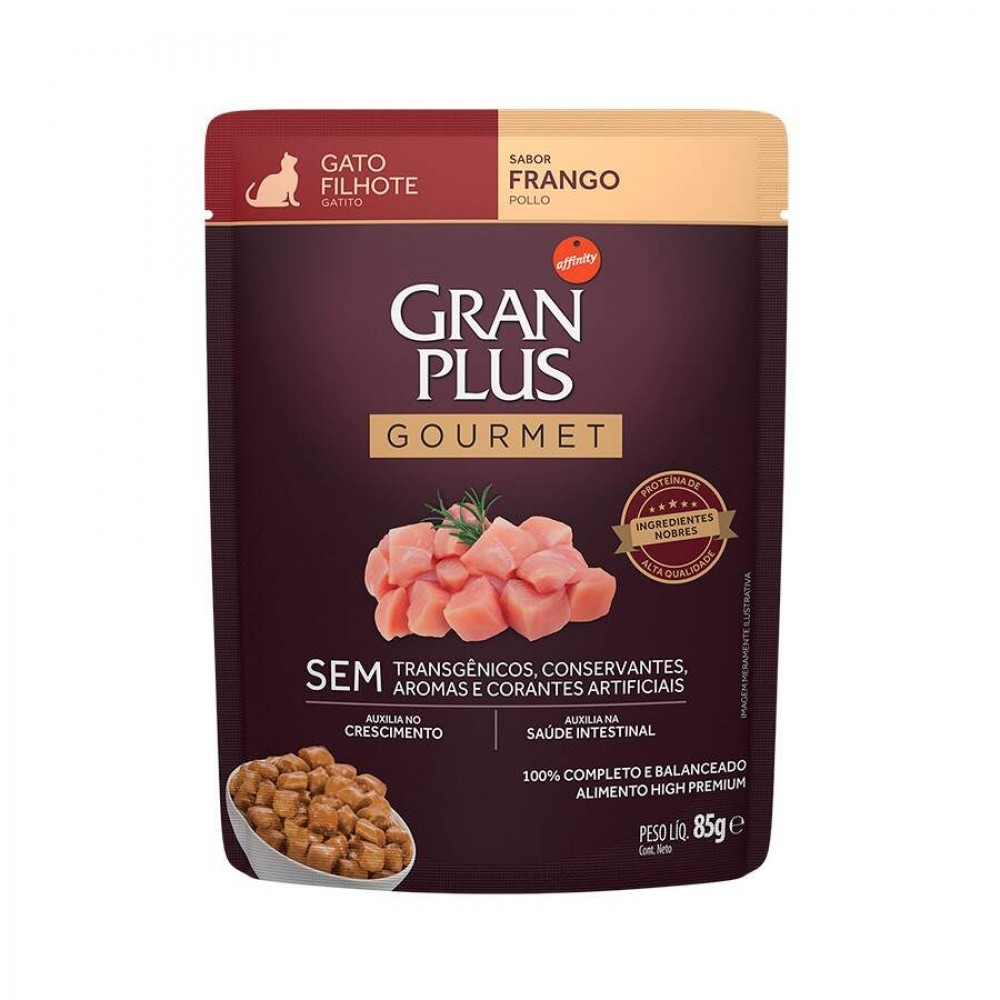 GRANPLUS SACHE MENU GATO FILHOTE FRANGO 85GR