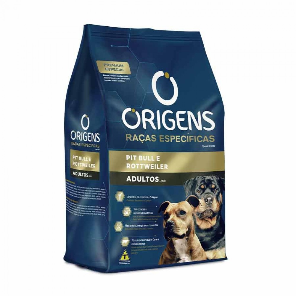 ORIGENS CAO AD PITBULL E ROTTWEILER 15KG