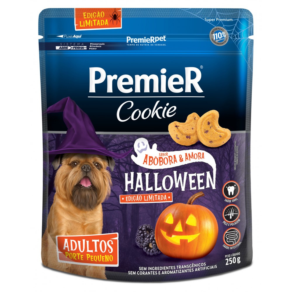 PREMIER COOKIE AD HALLOWEEN ABOBORA E AMORA PORTE PEQUENO 250G