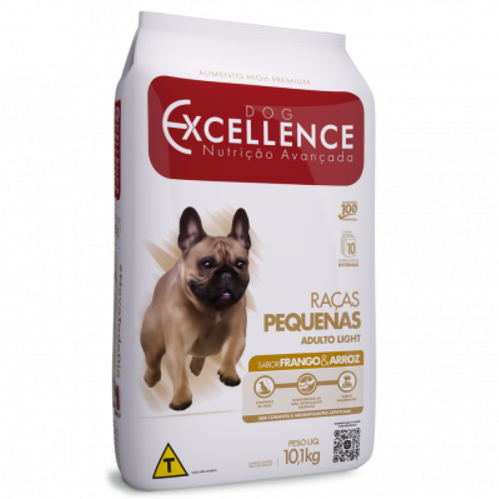 EXCELLENCE CÃES RAÇAS PEQUENAS LIGHT FRANGO & ARROZ 10,1KG
