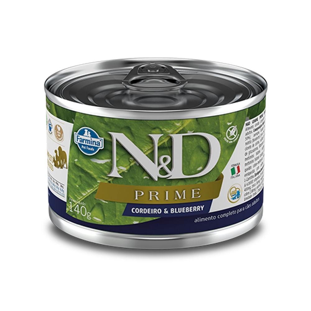 N&D CÃES WET PRIME CORDEIRO E BLUEBERRY 0,14KG