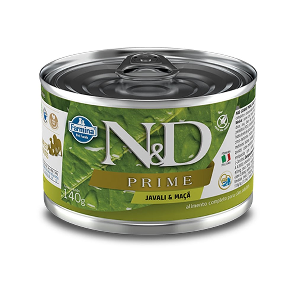 N&D CÃES WET PRIME JAVALI E MAÇÃ 0,14KG