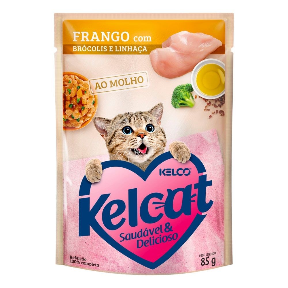 KELCAT SACHE FRANGO BRÓCOLIS E LINHAÇA 85G