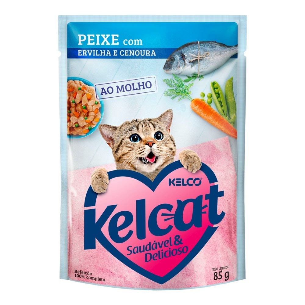 KELCAT SACHE PEIXE ERVILHA E CENOURA 85G