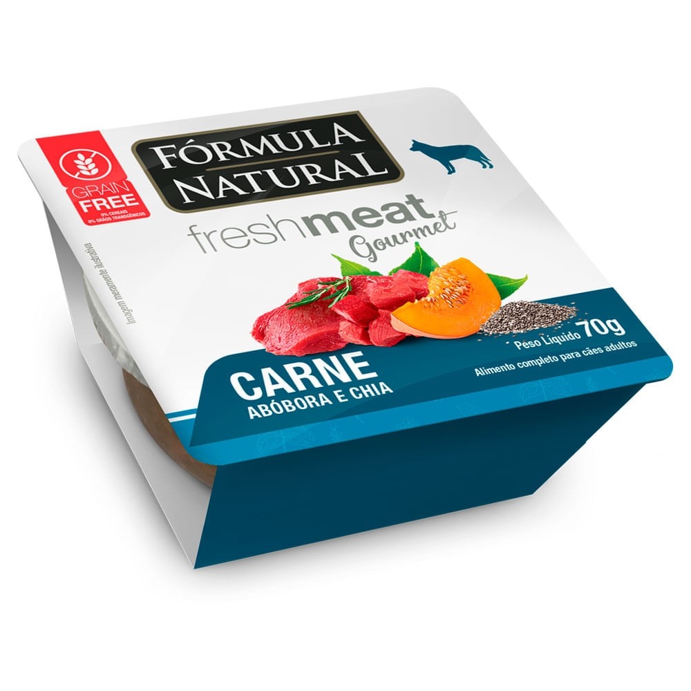 FORMULA NATURAL GOURMET CÃES CARNE, ABÓBORA E CHIA 70G
