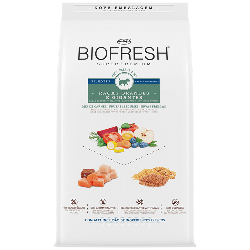 BIOFRESH FILHOTE RAÇAS GRANDES MIX DE CARNES 15KG
