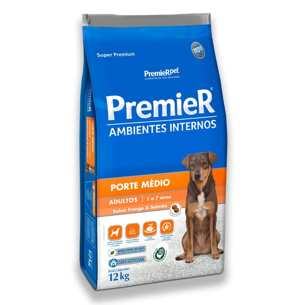 PREMIER AMBIENTES INTERNOS ADULTOS MÉDIO PORTE 12KG