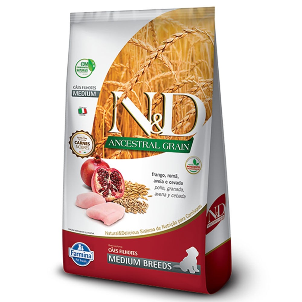 N&D ANCESTRAL CÃES FRANGO PUPPY MEDIUM BREEDS 10,1KG