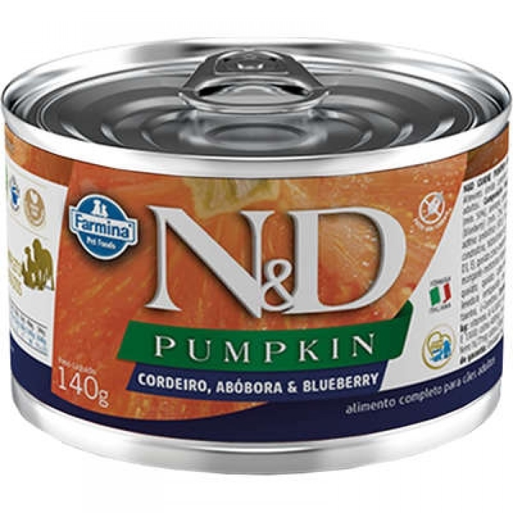 N&D CÃES WET PUMPKIN CORDEIRO E BLUEBERRY 0,14KG
