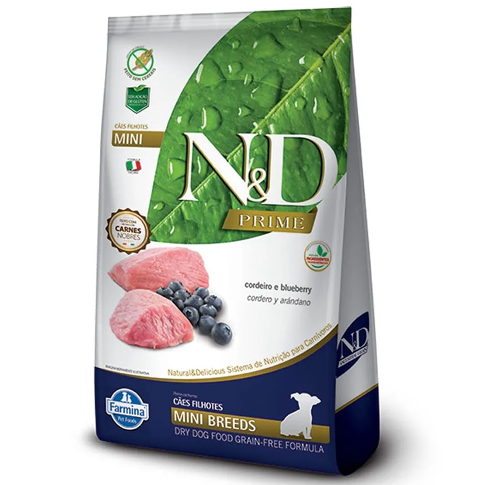 N&D CÃES PRIME CORDEIRO E BLUEBERRY PUPPY MINI 10,1KG