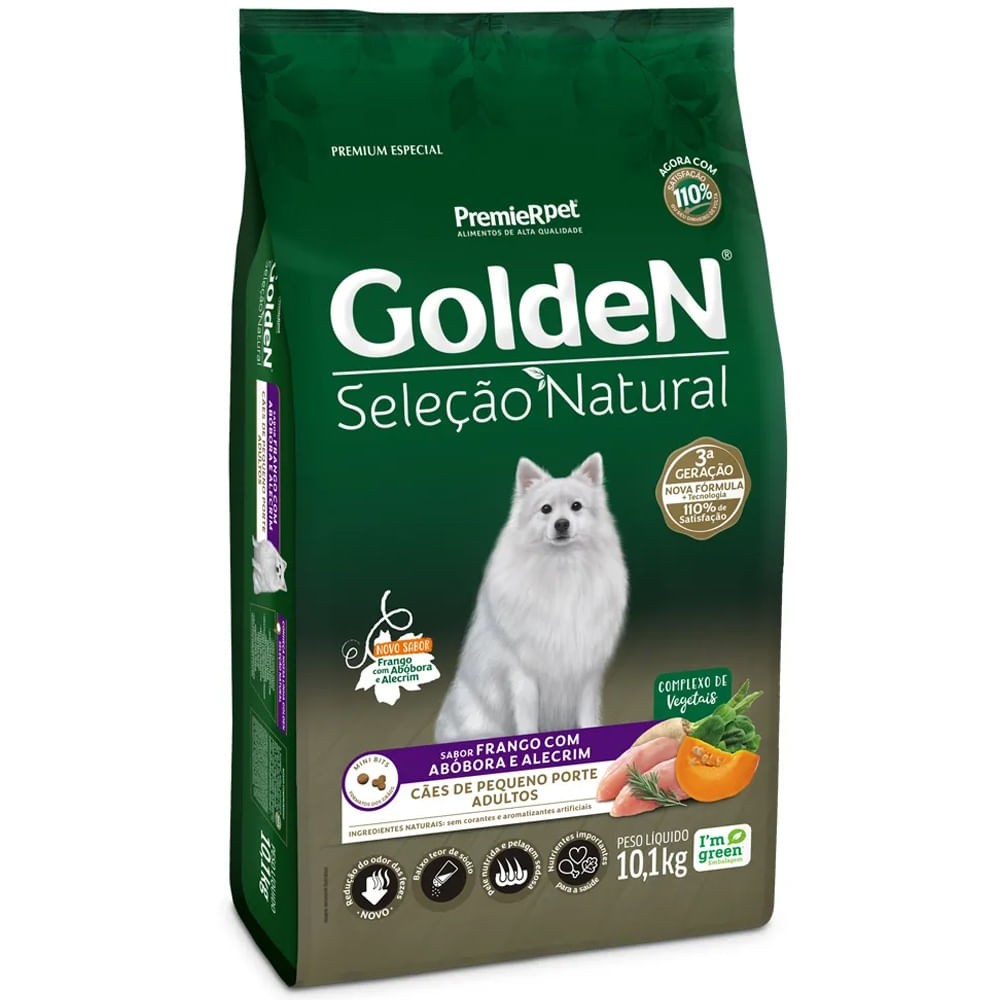 GOLDEN SELECAO NATURAL CÃES ADULTO RAÇAS PEQUENAS ABOBORA 10,1KG