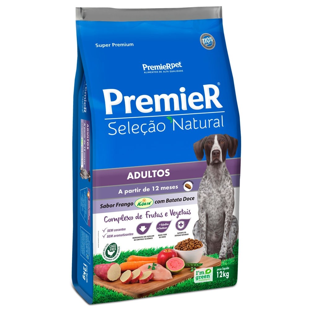 PREMIER CÃES SELEÇÃO NATURAL ADULTO BATATA DOCE 12KG