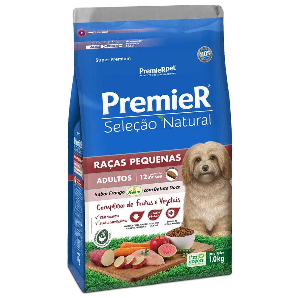 PREMIER SELEÇÃO NATURAL CÃES ADULTO RAÇAS PEQUENAS BATATA 1KG