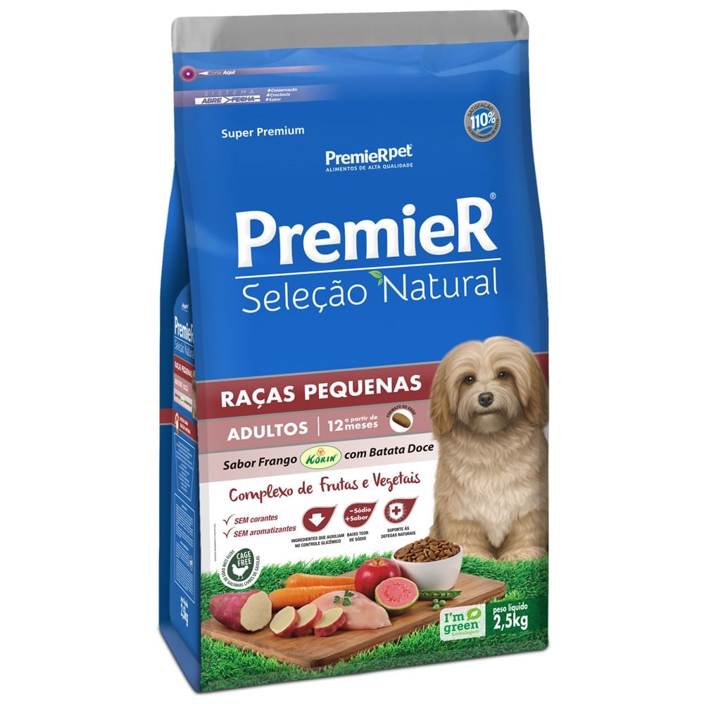 PREMIER SELEÇÃO NATURAL CÃES FILHOTE RAÇAS PEQUENAS BATATA 2,5KG