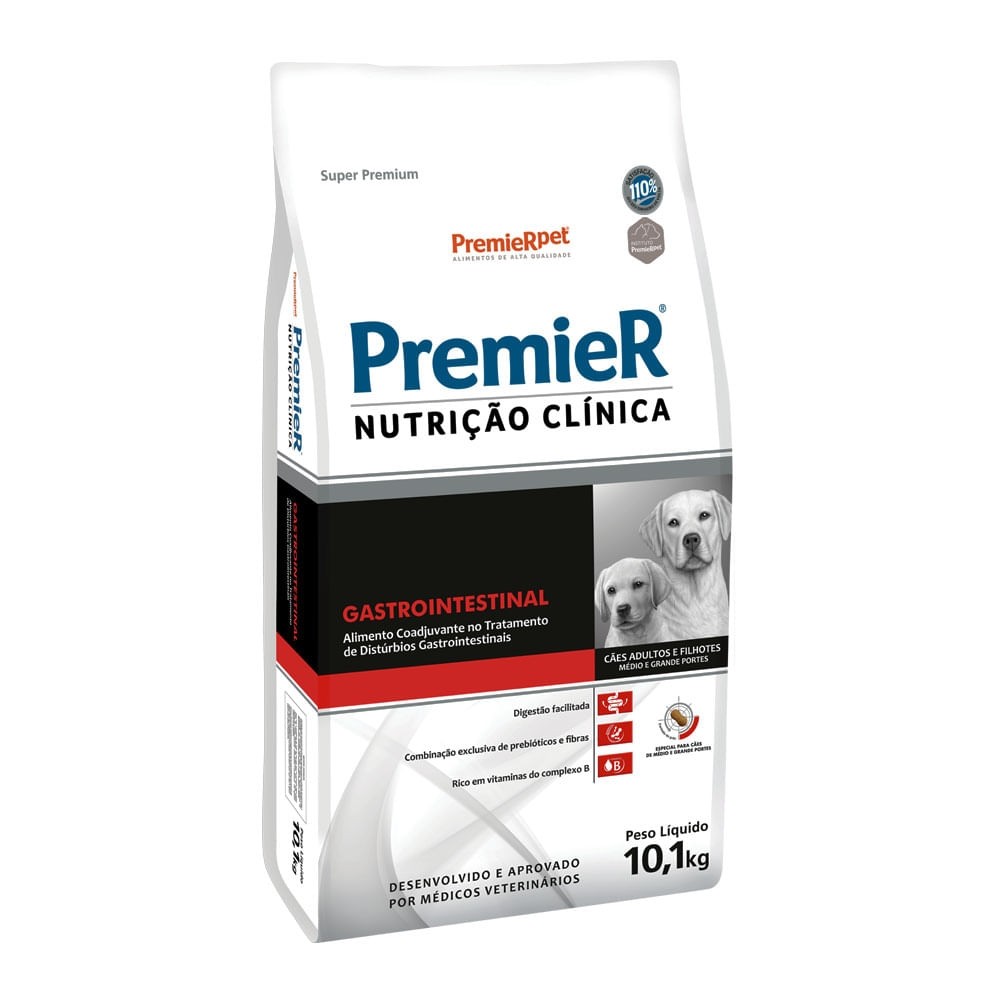 PREMIER GASTROINTESTINAL CÃES ADULTO MEDIO E GRANDE 10KG