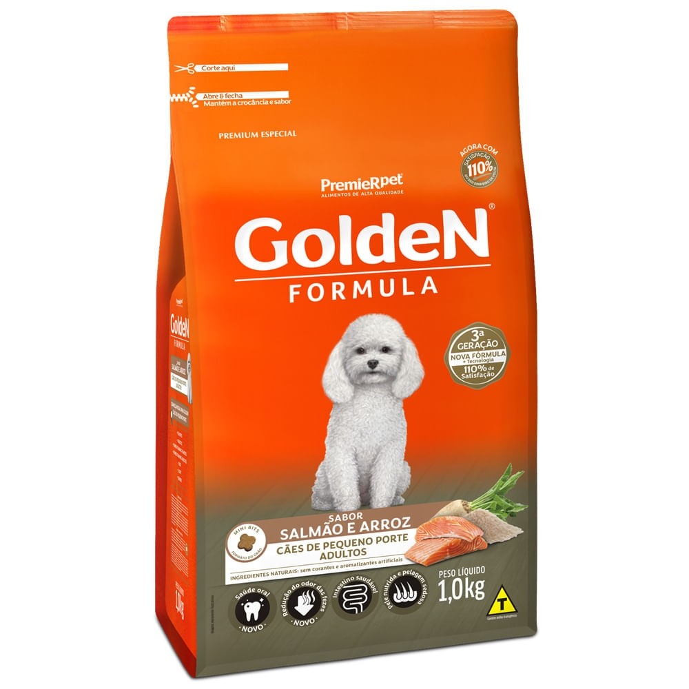 GOLDEN CÃES ADULTO RAÇAS PEQUENAS SALMÃO & ARROZ 1KG
