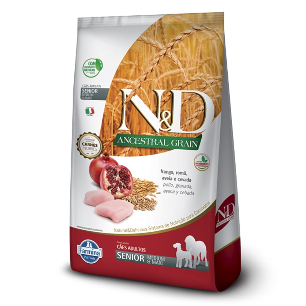 N&D ANCESTRAL CÃES FRANGO SENIOR MEDIUM BREEDS 2,5KG