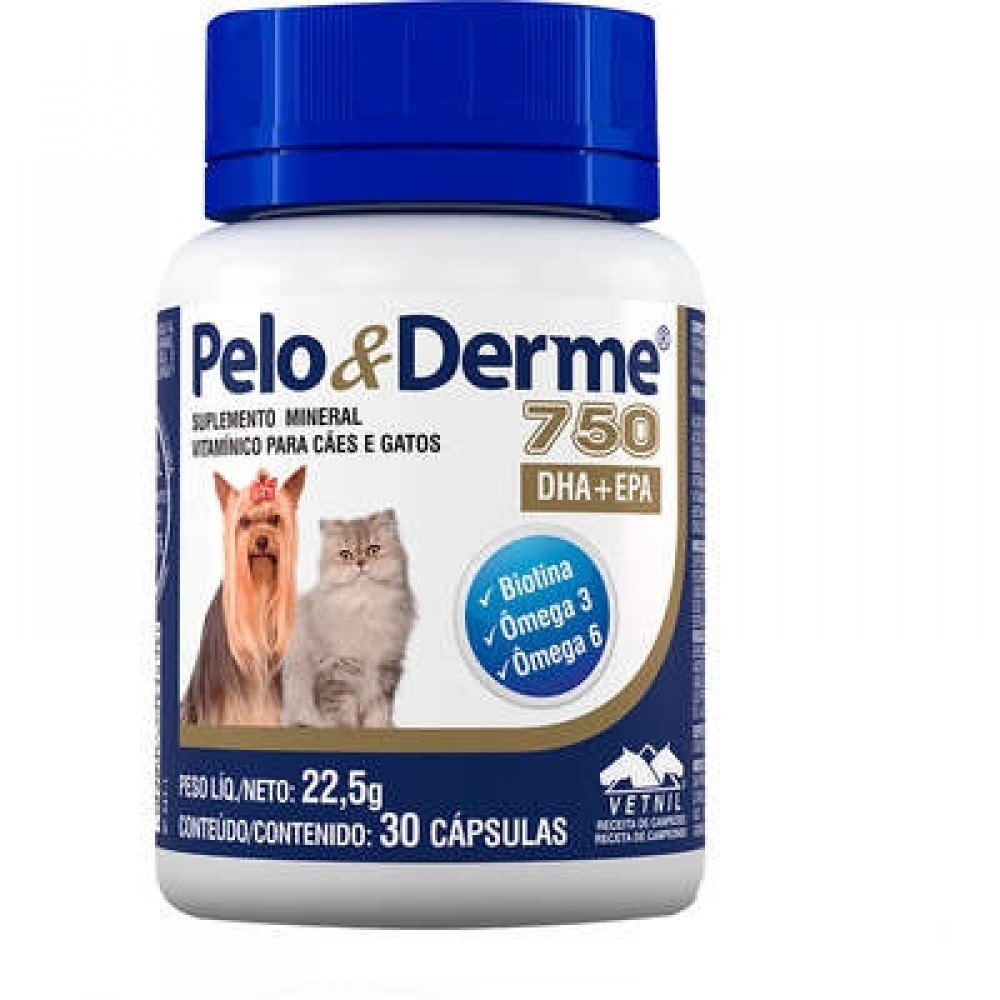 PELO & DERME 750MG 30 CAPS