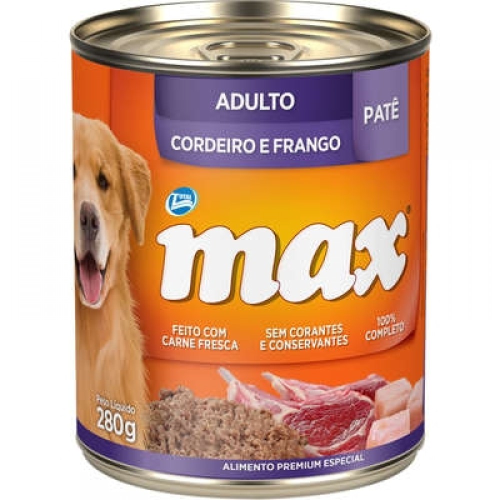 MAX CAES WET ADULTO CORDEIRO E FRANGO 280G