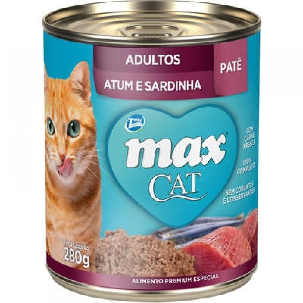 MAX CAT WET ADULTO ATUM E SARDINHA 280G